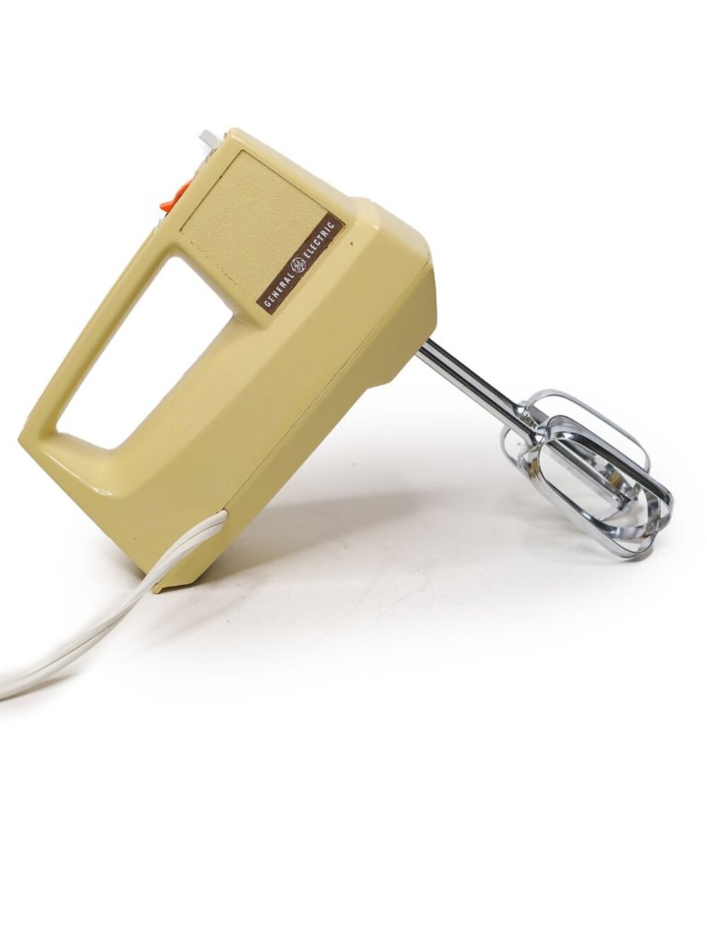Vintage GE General Electric 3-Speed Hand Mixer Harvest Gold M33AH Tested Works
